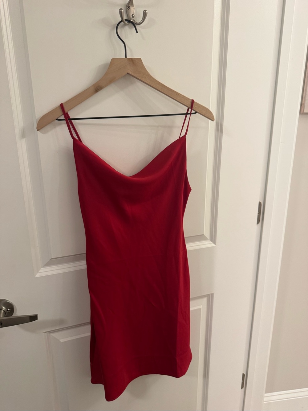 Urban Outfitters Red Cowl Neck Slip Mini Dress